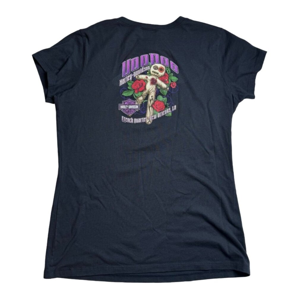 Harley Davidson Shirt Women S Voodoo New Orleans Fitted Baby Tee‎ Black READ
